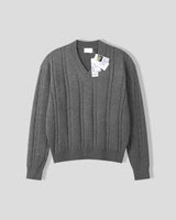 Melter Semi-Cropped Cable V-Neck Knit