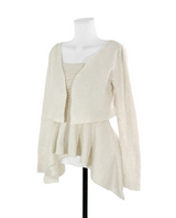 wave asymmetric flare knit cd + top set