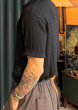 S/S Cable Button Collar Short Sleeve Knit 6COLOR