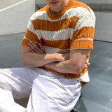 LMN Twisted Doughnut Patterned Cool Short-Sleeved Knitwear (5 colors)