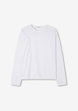 LOOR サイドヘンリーネッククロップロングスリーブ