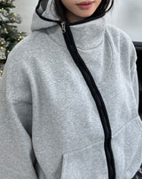 Liane Curved Brushed Hood Zip-Up