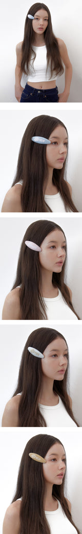 グリッターサンドヘアクリップ（シルバー）