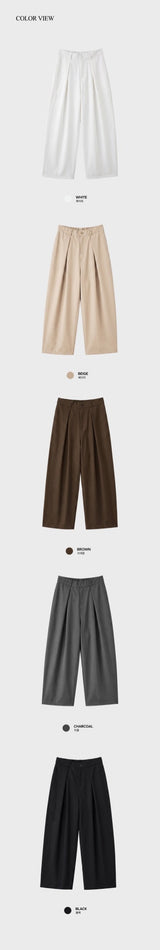 Look Mentless Formal Pintuck Back Banding Wide Slacks