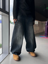 Stand Cat Balloon Denim Pants