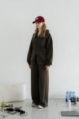 Solid sweat pants_khaki brown