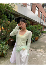 Mint Loose-Fit Layered Sleeveless T-shirt( T + sleeveless set)