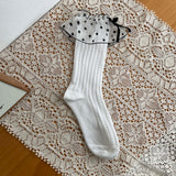 Big Polka Dot Lace Ribbon Frill Socks