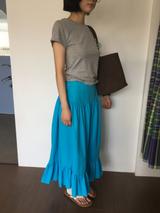Liang button frill long skirt (4color)
