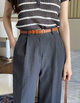 Hidel Linen Basic Pintuck Slacks