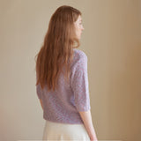 Collar Button Half Knit Violet