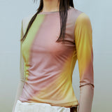 Asymmetric Ruched トップ(イェロー)