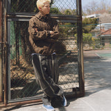 Ragged denim pants / Black