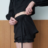Mellow Ribbon Wrap Skirt_Black