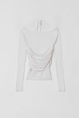 OFF SHOULDER SHIRRING BRA TEE