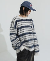 Mohair stripe heavy knit