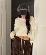 [F/W]Hairy crop hood knit(3color)