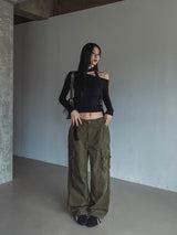 リンナアンバランスドショルダースカーフロングスリーブ