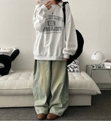 ガスウォッシングピンタックワイドデニムパンツ