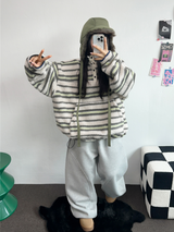 フリースピッカブル ❤ハーディーサークルラインバルーンロングスウェットパンツ🤎🩶🖤3COLOR