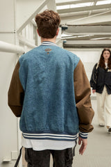 Overpatch Denim Varsity Jacket - KHAKI