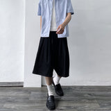 Snap-Button Wide Shorts