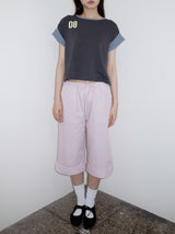 TULIP STRIPE CAPRI PANTS (PINK)