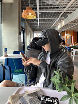 Look Barbell Pigment Semi-Crop Two-Way Hoodie Zip-Up