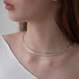 Silver 925 Flat Snake Chain Necklace