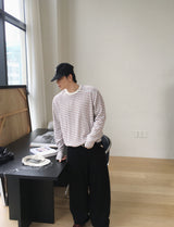 No.1698 stripe side button KNIT (3color)