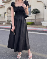 Wayne Shirring Long Dress