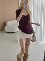 dioni shirring tee(2 color)