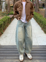 Open Collar Suede Jacket