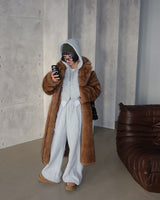 Maxi Raccoon Fake Fur Long Jacket Coat