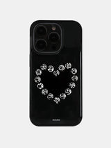 heart stud case (zebra)