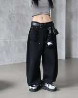 [UNISEX] カーペンターブラックデニムワイドパンツ