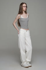 Sunday morning straight low jeans, Pure White
