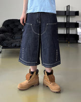 Beto Studded Bermuda Denim Pants
