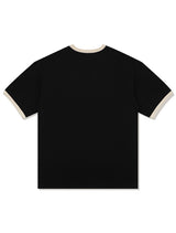 UNISEX オーバーフィットパピーサーフィンリンガーショートスリーブT　ブラック(FCE2TS401M)