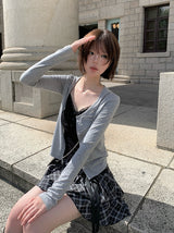 Muel Daily U-Neck Long Sleeve Slim Cardigan