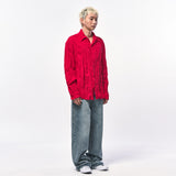 CRINKLE LINEN SHIRTS RED