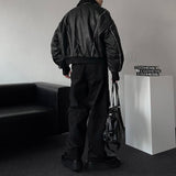 TR2508 ノンスパン切開ワイドブラックジーンズ（S～L）