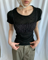 FLOWER LACE BUSTIER [Brown]