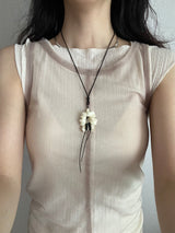 Summer flower necklace with gemstone