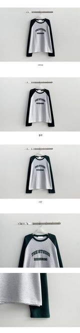 ブリックカラレーションラグランロングTシャツ