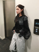 Patch Flower Gray Denim (1c)