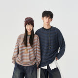 TopBasics カラースリムストライプ長袖Tシャツ