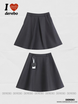 flare pintuck midi skirt
