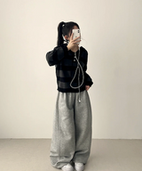 ビーディドダンガラスナップニットフーディー