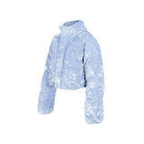 (DUCK DOWN) VELVET DOWN CROP PUFFER PADDING_Sky Blue